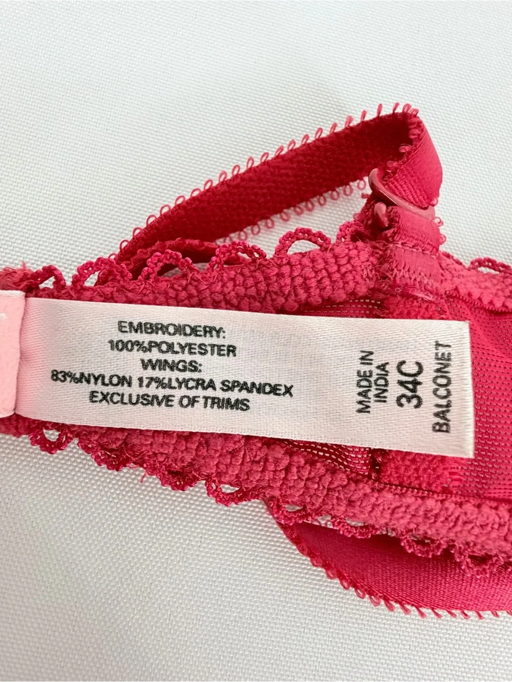 Victoria’s Secret Size 34C Angels Red Lace Demi Bra